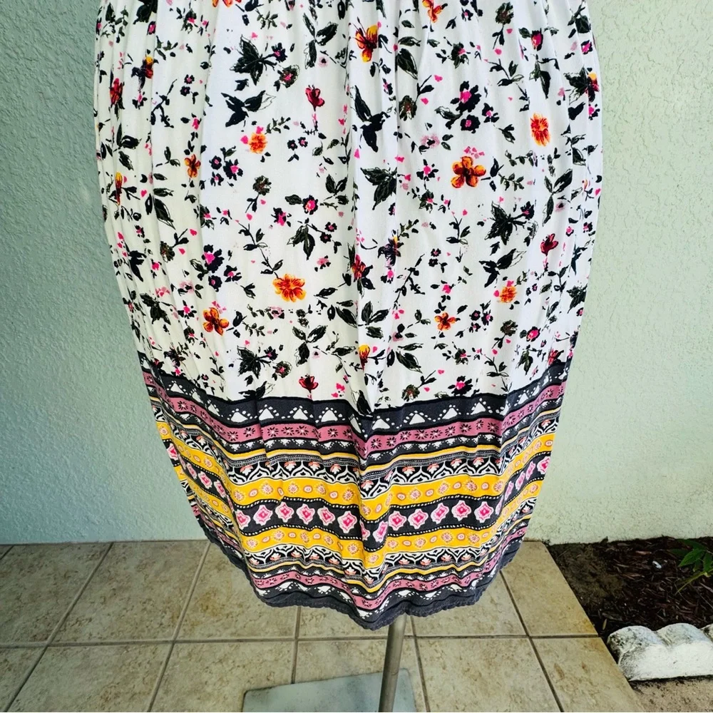 Abercrombie & Fitch M white floral sundress y2k summer feminine boho mini dress - Picture 9 of 12